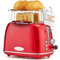 ProfiCook Tostadora retro en un elegante diseño vintage - Tostadora de 2 discos con ranura ancha (ranuras para tostadoras extra anchas) y carcasa de metal macizo - con soporte para pan-PC TA 1193 rojo