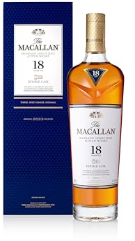 Macallan 18 Jahre, Double Cask, Single Malt Scotch Whisky, mit Geschenkverpackung, Noten von Trockenfrüchte, Ingwer und Toffee, 40% Vol, 700ml Einzelflasche