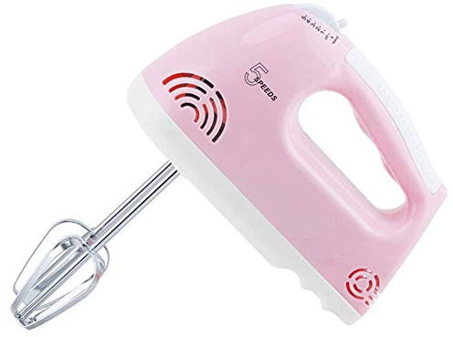 FZYE Batidora de Mano eléctrica Profesional Batidor de Mano de 5 velocidades Incluye batidores y Ganchos para Masa para Hornear en la Cocina Crema de Huevo para Pasteles, Rosa
