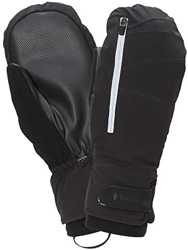 TrailHeads Konvertierbare Fäustlinge für Herren Mit Reißverschluss | Laufhandschuhe als Thermohandschuhe für den Winter | Outdoor Handschuhe - Schwarz