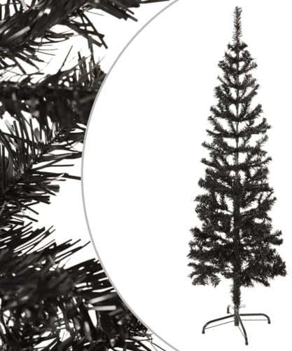 vidaXL Albero di Natale Sottile Nero 150 cm