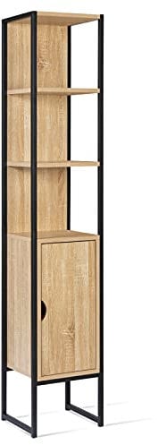 IDMarket - Meuble colonne salle de bain DETROIT 1 porte design industriel