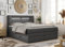 MKS MEBLE Boxspringbett 180x200 mit Led Kunstleder Grau, Polsterbett 180x200 mit LED Kopfteil, Multipocket Matratze H3, Doppelbett mit Bettkasten Stauraumbett - GOLD-5-KING - Kunstleder Grau