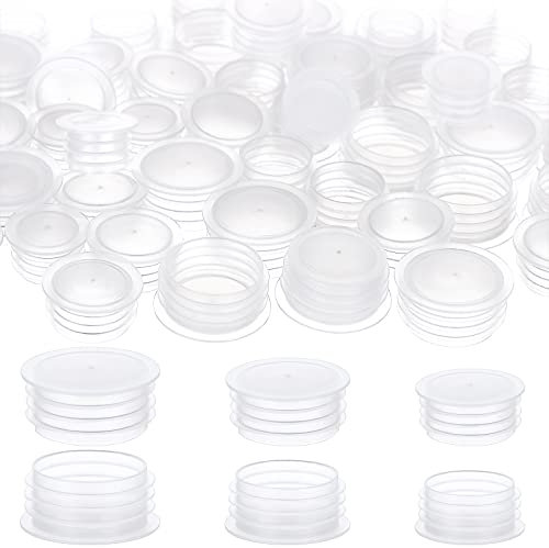 60 Pieces Salt and Pepper Shaker Stoppers 3/4 Inch, 1/2 Inch, 5/8 Inch Plastic Salt Shaker Plug Replacement Salt and Pepper Shaker Stoppers Round Plastic End Cap for Pots Bottles Pipes