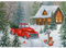 AIRDEA 5D Weihnachten Diamond Painting Bilder Anfänger,DIY Runder Vollbohrer Haus Diamant Painting Set für Erwachsene Kinder,malen nach Zahlen Roter Pickup Diamant Painting Bilder Heim Dekor 30x40cm