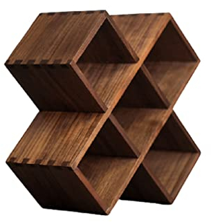 Weinregal Multi-Gitter-Lager Weinregal Schwarz Nussbaum Massivholz Weinhalter Haushalt Display Regal Kreative Diagonale Ornamente Elegant