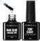 TOMICCA Top Coat et Colle Ongle 8 en 1, No Wipe Top Coat Semi Permanent, Nail Builder Gel, Gummy Base Gel Ongles Pour Américaine, Soak Off Gel UV LED, Manucure Kit 8 ML 2 PCS