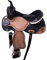 SHOWMEN CRAFT Westernsattel Barrel Racing Sattel mit betenden Cowboy-Akzenten aus Kupfer mit Halfter und Brustkragen (35,6 cm)
