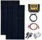 Gasolarxy Solarpanel Kit 200w 12V/24V, 2x100 Watt Monokristalline Fotovoltaik Solarmodul 20A Solarladeregler Off Grid System für Boot, Auto, Wohnmobil, Wohnwagen, Schuppen (watts, 200)