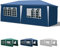 Yakimz Cenador de jardín, Resistente al Agua, Estable, Resistente al Invierno, con 4 Paneles Laterales y Ventanas, protección UV 50+, para Mercado, Festivales, mercadillos y Camping, Azul, 3 x 6 m