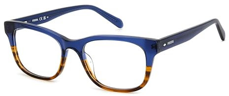 FOSSIL Quadratisch Acetat Brillen in Turquoise für Unisex, Brille mit Sehstärke, optional mit Sonnenbrillen tönung oder Blaulichtfilter (Modell FOS 7169)