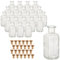 gouveo Juego de 24 botellas de vidrio de 100 ml cuadradas de farmacéutico con corcho (HGK) - botella vacía de 0,1 l para llenar - botella de corcho para licor, aceite, vinagre (AFET100HGK)