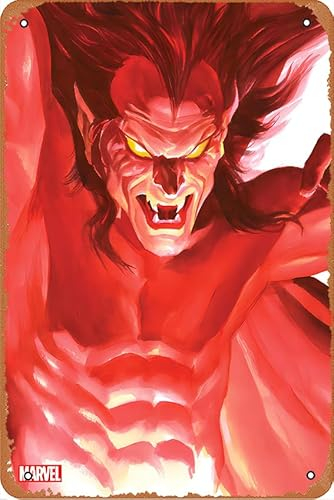 Scarlet Witch (2023) #3 Alex Ross Timeless Mephisto Virgin Cover Vintage Metall Zinn Logo Outdoor Home Cave Bar Cafe Garage Country Art Dekoration Poster Wand 30,5 x 20,3 cm