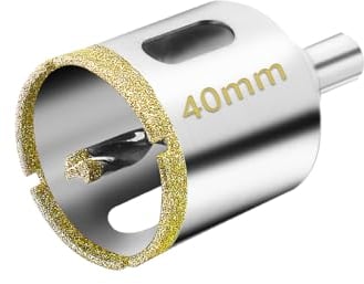 Meccion Sega a Tazza diamantata 40mm con Punta Pilota, Punte Trapano Fresa Diamantate per Piastrelle, Porcellana, Vetro, Marmo, Ceramica