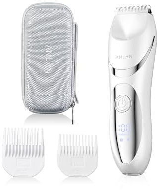 ANLAN Tondeuse Corps Femme, Tondeuse Femme Intime, Rasoir Electrique Femme Étanche IPX7 Rechargeable par USB avec Lumière LED pour Aisselles, Aines, Poils Intimes, Bikini