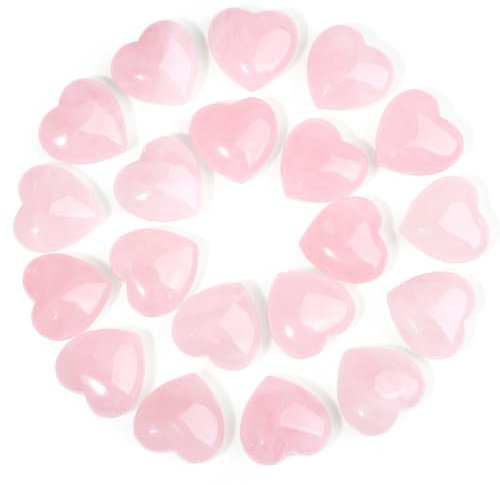 MAIBAOTA Rose Quartz Heart Healing Crystals Gemstones Pocket Nature Spiritual Energy Pink Love Gem Stones Set Gifts for Women Reiki Divination Balancing Yoga Meditation 10PCS
