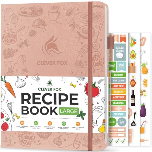Clever Fox Libro di ricette con copertina rigida, oro rosa