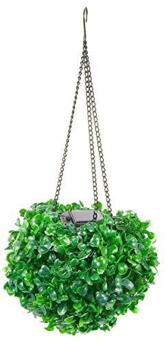 Amosfun 2st Blumen-Gras-Kugel-kronleuchter Solarleuchten Für Den Außenbereich Licht Für Garten Buchsbaum-formschnittkugeln Hängender Kronleuchter Draussen Eisen Weihnachten Garten Licht