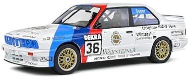Solido BMW E30 M3#36 DTM 1989 (weiß) – Hochwertiges Diecast Modellauto im Maßstab 1:18, legendäres Tourenwagen-Rennfahrzeug für Sammler & Motorsport-Fans