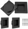 Malimali Lot de 4 poignées de porte coulissante encastrées carrées de 70 mm en acier inoxydable pour porte de poche, placard, porte de placard de cuisine (noir mat)