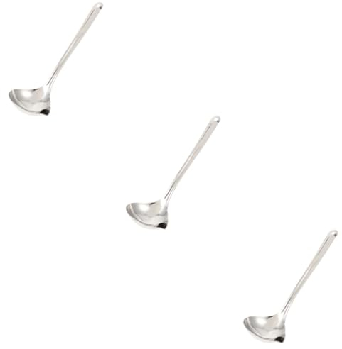 TOPBATHY 3pcs Filter Spoon Slotted Spoon Long Clay Pot for Cooking Strainer Spoon for Cooking Gravy Boat with Ladle and Saucer Ladle Spoon Metal Spoon Scoop Stainless Steel Mesh Small Tools