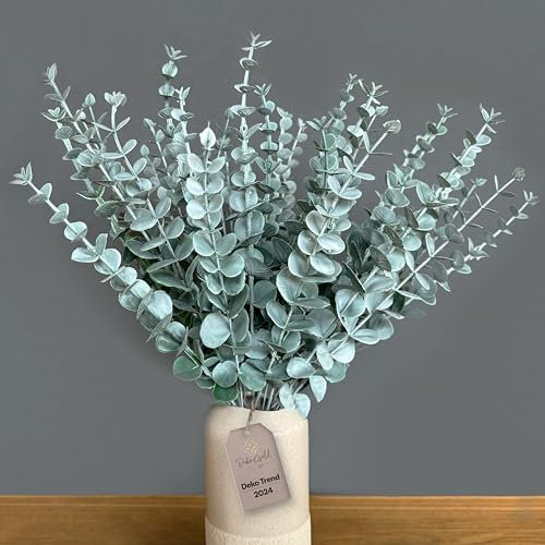 Eukalyptus Deko 36 Stück Eucalyptus Künstlich Pflanze Künstlicher Zweige Kunst Eukalyptus künstlich Eucalyptus Deko künstlicher Pflanze Tischdeko Kunstblumen grün künstliche Kunstpflanze Zweige