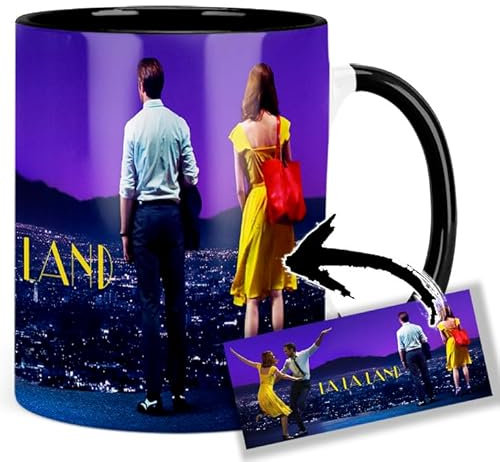 La La Land Ryan Gosling Emma Stone Tasse Innen & Henkel Schwarz Keramikbecher Mug