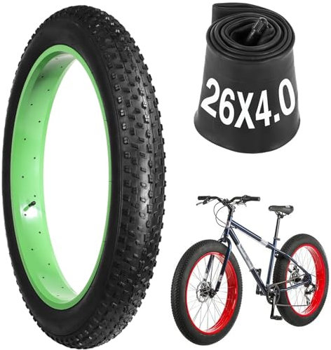 yeesport Fat Fahrrad Mantel 26 x 4.0 Zoll und Schlauch 26 Zoll, Fahrradreifen 26 x 4.0 Zoll 100-559 Fatbike Fahrradschlauch Hochleistungs Fahrrad Reifen für Ebike, MTB Mountainbike Snow Bike