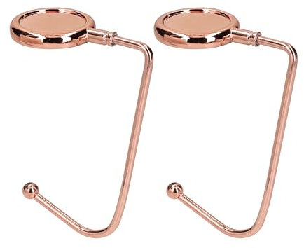 kwmobile 2X Tisch Handtaschenhalter Haken - Antirutsch Taschenhaken Halterung Handtaschen - Taschenaufhänger Halter in Kupfer