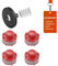 Rivershine 3405096 Ersatz Fadenspule, Kompatibel mit Einhell GE-CT 36/30Li E Solo,(4 Spulen+ 1 Trimmerabdeckung+ 1 Feder)