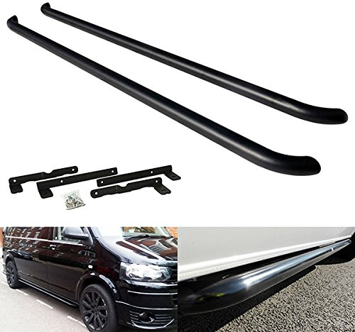 Seitenschweller-Set für Transporter T5 T6 Caravelle Multivan LWB 2003–2024, Schwarz