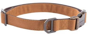 Carhartt Field Hundehalsband, voll verstellbar, strapazierfähiges 600-Denier-Gewebe mit reflektierendem Schriftzug für Sichtbarkeit, Carhartt Brown, Größe M