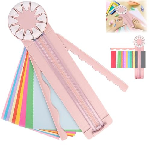 Pmueuff 12 en 1 Coupe Papier, Massicot Portable Multifonction avec Fonction de Mesure Coupe-Papier Guillotine avec Règle d'Extension pour Scrapbooking Carte Photo Emballage