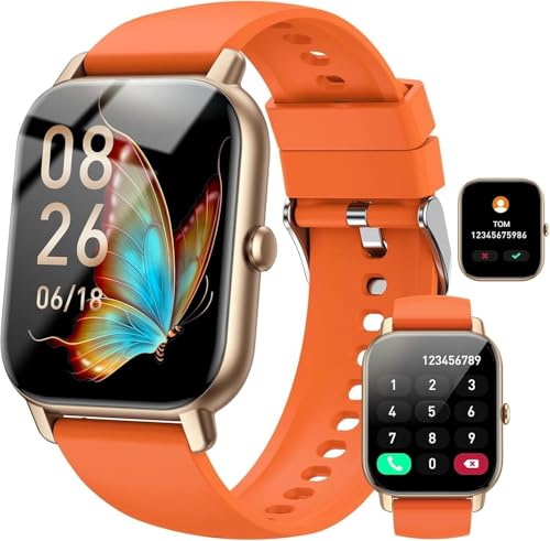 Montre Connectée Homme Femme, 1,85 HD Smartwatch avec Bluetooth Réponse/Appels, 110+ Modes Sport Fitness Tracker Etanche IP68, Cardiofréquencemètre/SpO2/Sommeil/Podometre, Smart Watch pour Android.