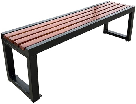 SXKLYRF Gartenbank Holz Wetterfest Mit Metallgestell, Gartenbank Ohne Lehne, Holzbank Outdoor für Terrasse, Garten Oder Veranda(100x40x45cm/39x16x18in)