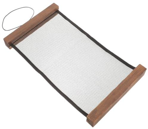 Cabilock Ohrringhalter mit Mesh Gitter, Große Kapazität für Schmuck | Wandmontage, Tausende Löcher, Braune Optik, Geeignet für Nadeln und Broschen