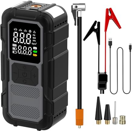 Jump Starter For Car - 4000A Jumpp Start Battery Pack, Portable Car Batterys Jumpp Starterr Booster, Battery Jump Starter | For Inflating Tires Long Trips Urban Road Commuting Drivers Professionals