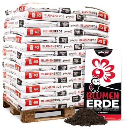 GALAMIO Blumenerde 1.800 L (45 x 40 L) 1 Palette | torffrei, mit NPK-Dünger, ideal für Grün- und Blühpflanzen, Zimmer-, Balkon- und Gartenpflanzen