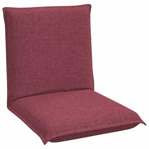 vidaXL Verstellbarer Fußsessel Weinrot Stoff, Wohnzimmer, moderner rechteckiger Bodenstuhl, vielseitiger Rückenlehne, Verstellbarer Sitz, Polyester, Metallgestell