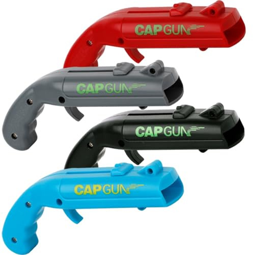 Cap Gun Bottle Opener, Beer Bottle Opener Cap Launches for World Cup Parties, BBQs, Sports Events and Football Match Nights, Fun Gadget Gift for Men, Fathers, Husbands and Friends (4PCS)