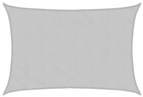 mtlskopl Toldo rectangular de 5 x 3 m, de poliéster Oxford, color gris claro, para jardín, terraza, piscina, incluye cuerdas