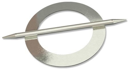 INTERDECO Raffspangen/Gardinenspangen (2 Stück) Edelstahl Optik aus Metall, Avos Kreis