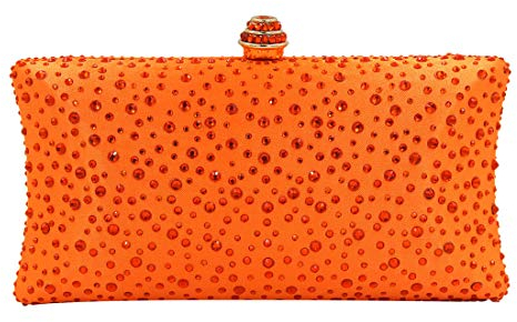 Modische Damen-Clutch, Glitzer, Kristall, Strass, glitzernd, Abendtasche, Brautschmuck, Abschlussball, Party, Handtasche, Orange, Einheitsgröße