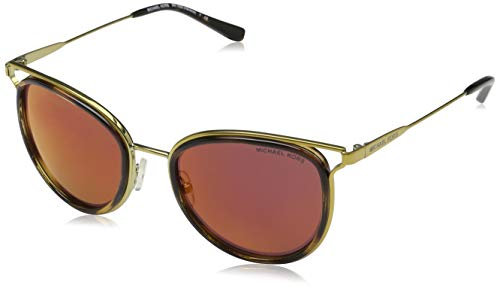 Michael Kors Damen MK1025 Sonnenbrille, Gold (Gold Tone/Dark Tortoise/Burgundy Mirror), 52