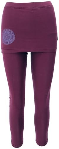 GURU SHOP Yoga-Hose, Leggings mit Minirock Bio Baumwolle, Damen | Elastische Passform, angenehm weich, ideal für Yoga, vielseitig kombinierbar, Organic Collection