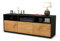 Stil.Zeit TV Schrank Lowboard Andrina, Korpus anthrazit matt, Front Holz Design Eiche (135x49x35cm), Push to Open Technik