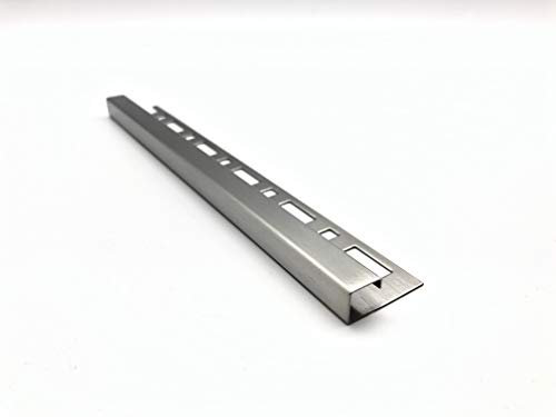 ProDiva QUADRATUM - Edelstahl V4A Premium Qualität - Fliesenprofil, Quadratprofil (Gebürstet, 10 mm) - Länge 2,50 m
