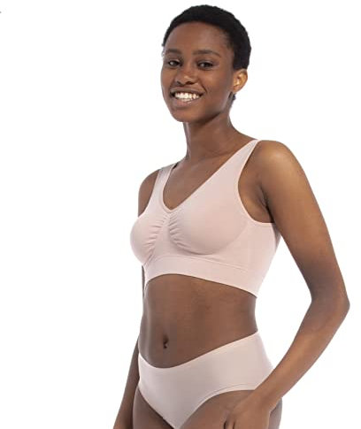 MAGIC BODYFASHION Damen Comfort Bra Material Natürlichen, Nahtlose Komfort, Bügelloser Bio-BH, Undurchsichtige, Bamboo Rose, XXL