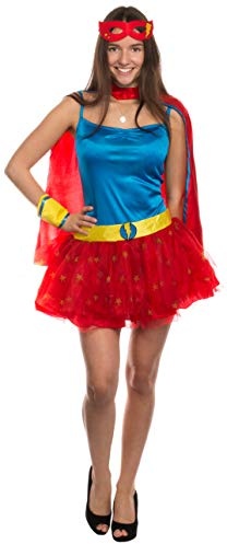 Brandsseller Damen Kostüm Superheldin Verkleidung Karneval Party Fasching Junggesellinnenabschied S/M