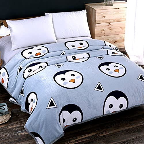 Stillshine. Kuscheldecke Flauschige Wohndecke Dünn Decke Warm & Weich Für Kinder Erwachsene, Microfaser flanelle Fleecedecke, Falten Sofadecke Tagesdecken (Pinguin,180X200cm)